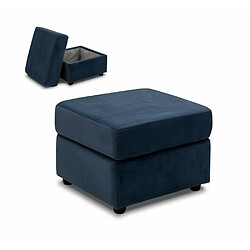 Inside 75 Pouf COFFRE DREAMER velours bleu marine