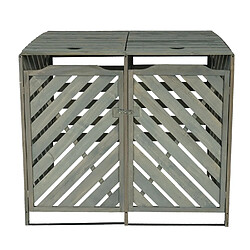 Decoshop26 Abris poubelles pour poubelles d'une capacité de 60 à 240 litres 121 x 133 x 98 cm bois de sapin gris 04_0007008 pas cher