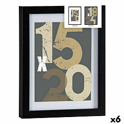 Gift Decor Cadre photo 20,5 x 2,5 x 26,5 cm Noir verre Bois MDF (6 Unités)