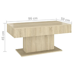 vidaXL Table basse chêne sonoma 96x50x45 cm bois d'ingénierie pas cher