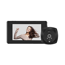 Universal Écran LCD de 4,3 pouces, voyeur de vision intelligent, sonnette de porte électronique C15 avec mémoire, 1080P transfrontalier(Le noir)