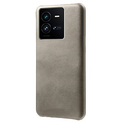 Coque en TPU + PU texture des veaux, anti-chutte pour votre Vivo iQOO 10 Pro 5G - gris