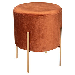 Atmosphera, Createur D'Interieur Tabouret d'appoint Living en velours Ambre - ATMOSPHERA