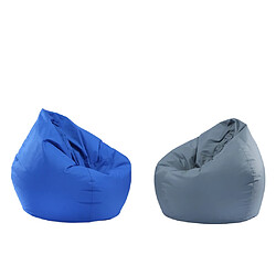 Housse De Pouf De Rangement Pour Animaux En Peluche Imperméable Bleu Royal Et Gris