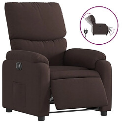 vidaXL Fauteuil inclinable électrique Marron foncé Tissu