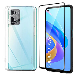 Xeptio Oppo A76 / A96 4G coque tpu et vitre full noir