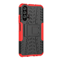 Wewoo Coque Renforcée Pour Huawei Honor 20 Pro Texture de pneu TPU + PC Antichoc avec support rouge