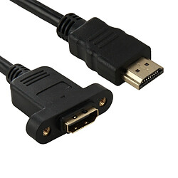 Wewoo Câble adaptateur HDMI Type A Mâle vers HDMI A Femelle avec 2 trous de vis, Longueur: 30cm