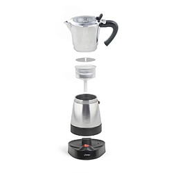 Avis Livoo Cafetière italienne électrique Grise INOX 6 tasses socle pivotant à 360° témoin lumineux