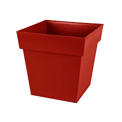 Pot de fleur carré Toscane 39 x H.39 cm - Rouge rubis - Eda