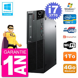 PC Lenovo ThinkCentre M82 SFF i7-3770 RAM 4Go Disque Dur 1To Graveur DVD Wifi W7 - Occasion