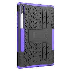 Avis Coque en TPU hybride anti-goutte de style cool avec béquille violet pour votre Samsung Galaxy Tab S6 T860 T865