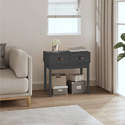 Maison Chic Table console | Meuble d'entrée | Table d'appoint Gris 76,5x40x75 cm Bois massif de pin -GKD84808