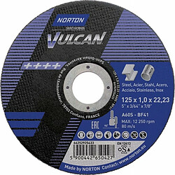 Norton Disque de coupe Vulcan acier/Inox courbé 125x10