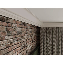 Vente-Unique Lot de 3 corniches plafond en polystyrène L290 x l1.1 x H5 cm blanc - ETIRIA