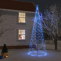 vidaXL Arbre de Noël avec poteau en métal 1400 LED bleues 5 m