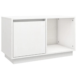 vidaXL Meuble TV Blanc 74x35x44 cm Bois de pin massif