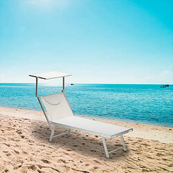 Beach And Garden Design Bain de soleil Chaise longue transats aluminium Santorini 2 pièces, Couleur: Blanc