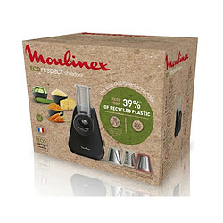 MOULINEX DJ77EN10 Eco Respect Coupe-legumes, 3 cones eminceur, rape, mandoline, Design ecologique, Fabrique en France pas cher