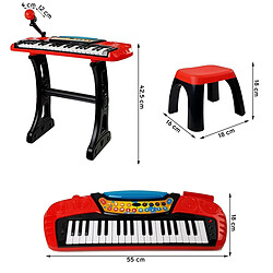 Acheter Lean Toys PIMI Piano électronique enfants 37 touches avec mélodies micro tabouret Rouge