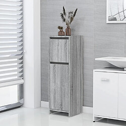 Maison Chic Armoire de bain,Meuble de rangement de salle de bain,Meuble haut Sonoma gris 30x30x95 cm Bois d'ingénierie -GKD464832