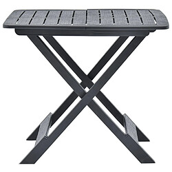 vidaXL Table pliable de jardin Anthracite 79x72x70 cm Plastique