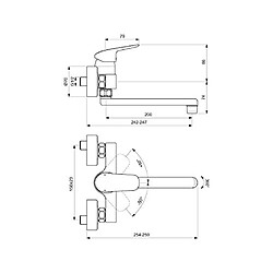 Avis Ideal Standard Mitigeur/Robinet de cuisine ceraflex saillie 200 mm ? pour montage mural, bec tube orientable, raccords S Réglable ? Diamètre 38 mm, pivote à 100 °, surface?: Chromé