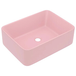 vidaXL Lavabo de luxe Rose mat 41x30x12 cm Céramique