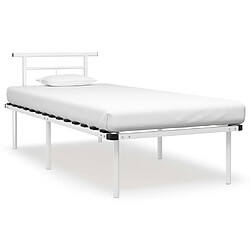 vidaXL Cadre de lit sans matelas blanc métal 90x200 cm