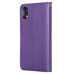 Avis Wewoo Housse Coque Pour iPhone XR Étui de protection à rabat horizontal de couleur unie avec support et fentes cartes et portefeuille et cadre photo et lanière violet