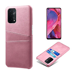 Coque en TPU + PU avec double porte-cartes or rose pour votre Oppo A74 5G/A54 5G/A93 5G