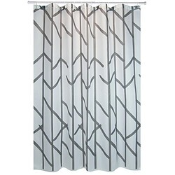 MSV Rideau de douche Polyester TREE 180x200cm QUALITÉ PREMIUM Gris - Anneaux inclus