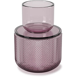 Umbra Pot en verre avec couvercle bougeoir intégré Allira violet.