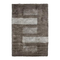 Thedecofactory MAURANNE - Tapis à poils longs motifs rectangles gris 160x230