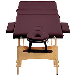 Avis vidaXL Table de massage pliable 3 zones Violet vin