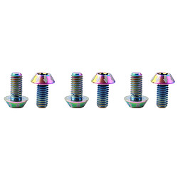 6 pcs m5 x 14mm vélo titane ti boulons de rotor de frein à disque monter vis rianbow