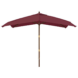 Helloshop26 Parasol de jardin avec mât en bois 300 x 300 x 273 cm rouge bordeaux 02_0008350