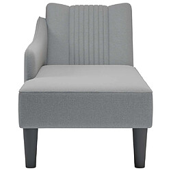 Avis vidaXL Fauteuil long avec accoudoir droit gris clair tissu