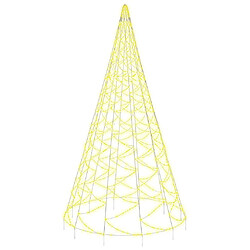 vidaXL Sapin de Noël sur mât de drapeau 3000 LED Blanc chaud 800 cm