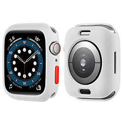 Coque en TPU couleur bonbon avec bouton fermé, blanc rouge pour votre Apple Watch Series 7 45mm