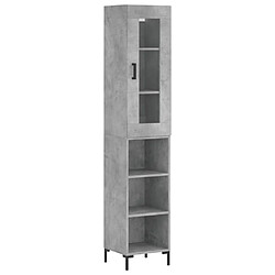 vidaXL Buffet haut Gris béton 34,5x34x180 cm Bois d'ingénierie