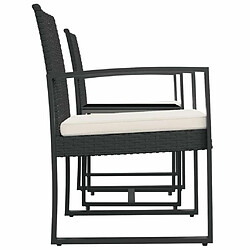 Acheter Ensemble salle à manger de jardin 3 pcs avec coussins,Ensemble à dîner d'extérieur noir rotin PP -MN94245