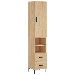 vidaXL Buffet haut Chêne sonoma 34,5x34x180 cm Bois d'ingénierie