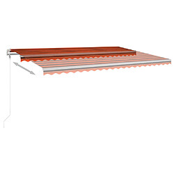 Acheter vidaXL Auvent manuel rétractable avec LED 5x3 m Orange et marron