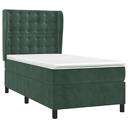 Avis Maison Chic Lit adulte- Lit + matelas,Sommier à lattes de lit avec matelas Vert foncé 90x190 cm -GKD24452