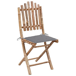 vidaXL Chaises pliables de jardin lot de 2 avec coussins Bambou