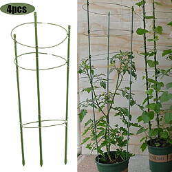 4 Pcs Plante Escalade Support Cage Treillis Rack Stand Stake Frame W / 3 Anneaux