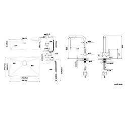 Acheter Lonheo MAX Évier Cuisine 1 Bac 74*44*20CM,en Inox Brossé avec Siphon et Trop-Pleinn + Robinet de Cuisine Noir Douchette Extractible à 2 Jets