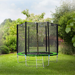 Hauki Trampoline de jardin avec filet de sécurité et échelle set complet vert Ø 183 cm pas cher