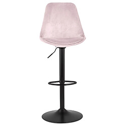 Avis Alterego Tabouret réglable 'MIKE' en velours rose et pied noir